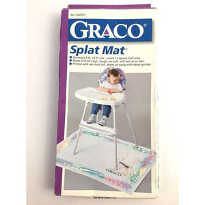 Vintage 1990s Graco Splat Mat Vinyl For Meal Spills Under High Chair Baby Food